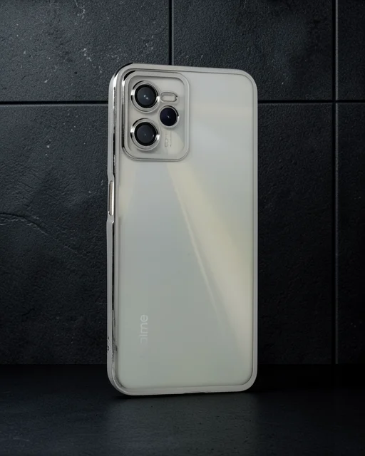 Realme C35 Kılıf Razer Lensli Silikon - Gümüş