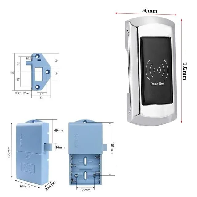 PM-26727 125Khz RFID Dijital Çekmece Dolap Kilidi (2’li Paket) görsel 2