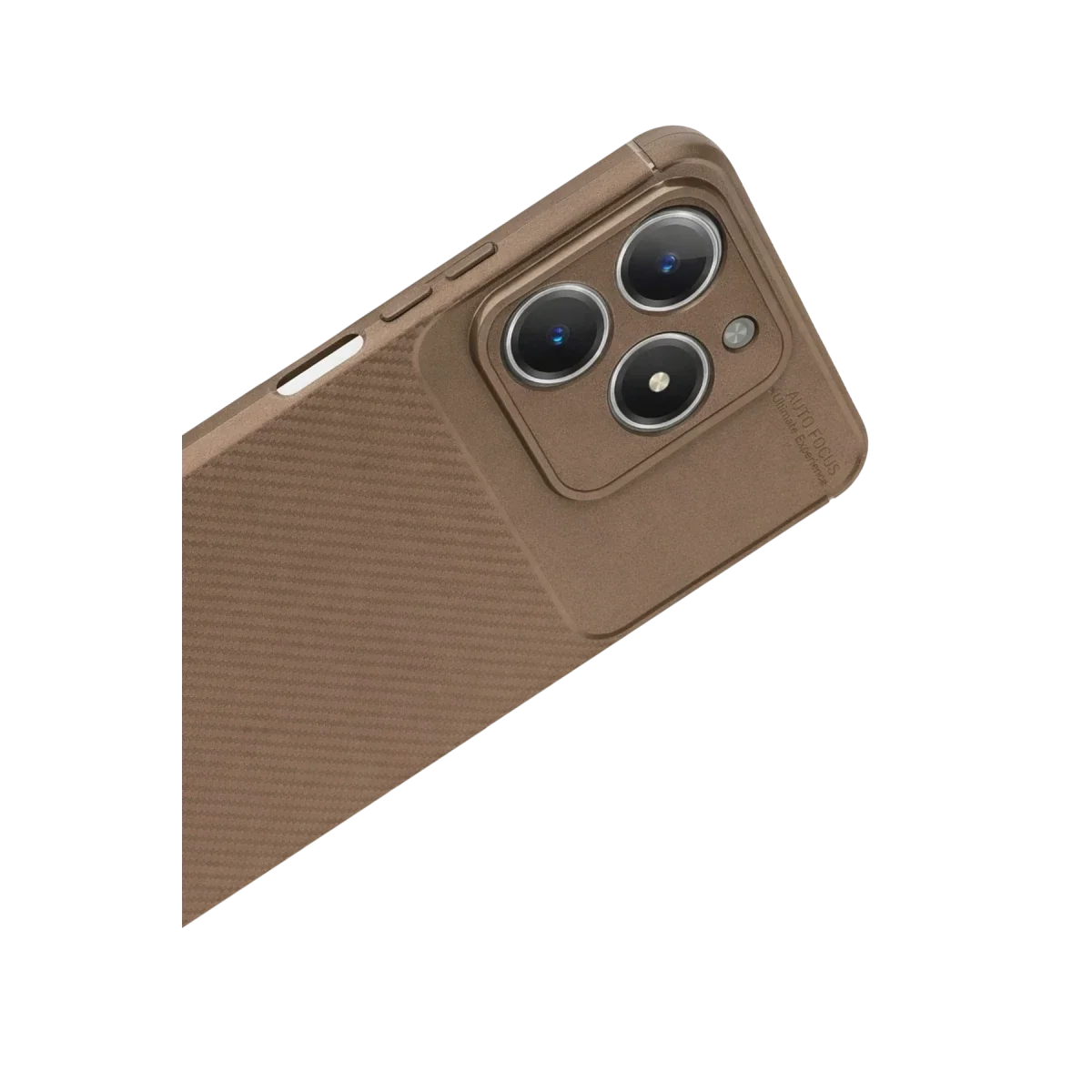 Realme C61 Kılıf Auto Focus Karbon Kapak - Kahverengi görsel 3