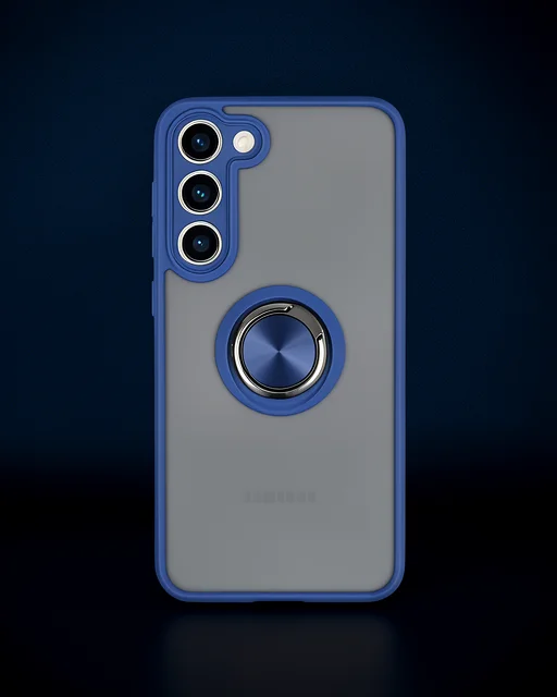 Samsung Galaxy S23 Plus Kılıf Montreal Yüzüklü Silikon Kapak - Lacivert