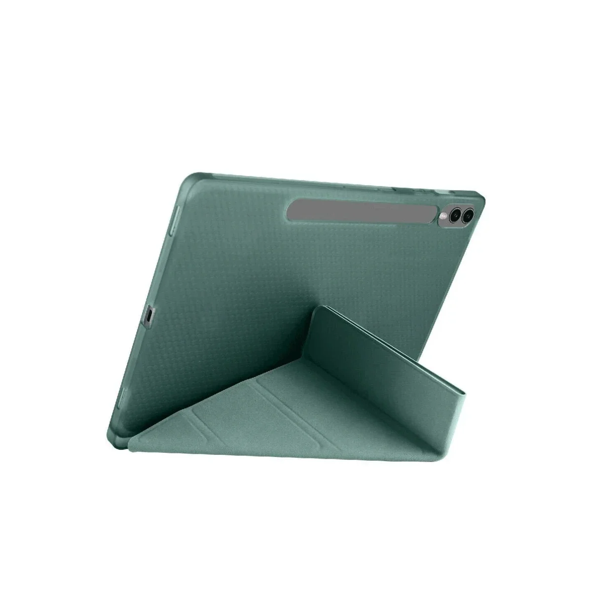 Samsung Galaxy X510 Tab S9 FE 11 Kılıf Kalemlikli Mars Tablet Kılıfı - Koyu Yeşil görsel 2