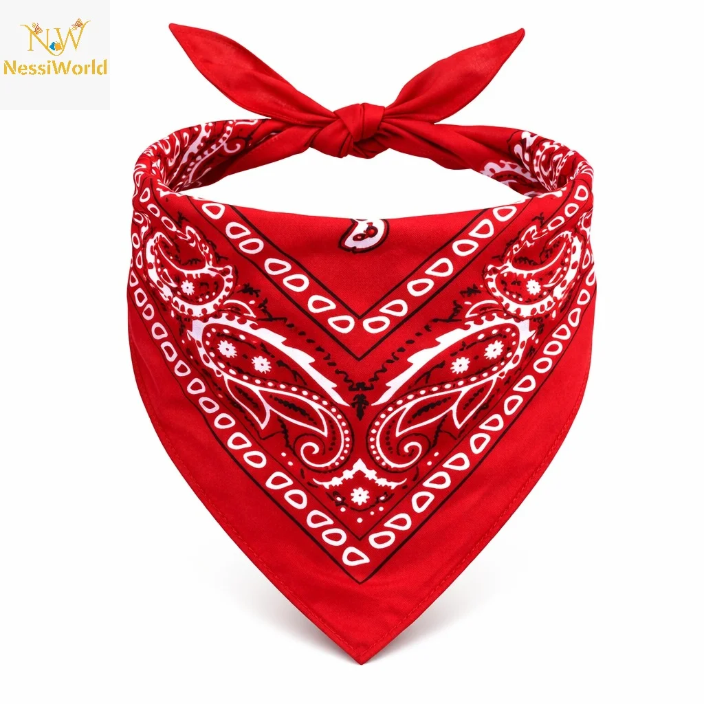 Kırmızı Kovboy Fuları Çocuk Bandana Western Desenli Boyun Fuları görsel 2