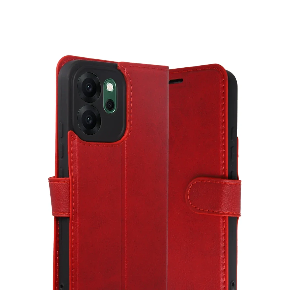 Oppo Reno 14F Trend S Plus Kapaklı Kılıf - Kırmızı görsel 2