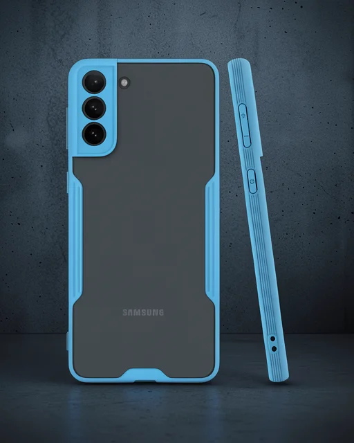 Samsung Galaxy S21 Plus Kılıf Platin Silikon - Mavi