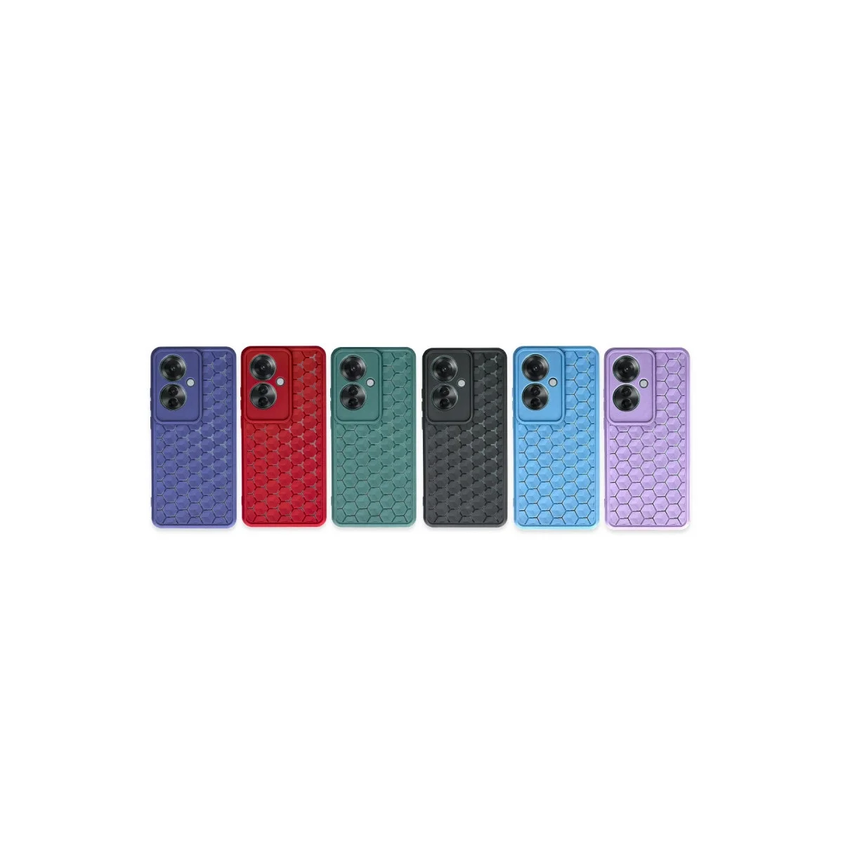 Oppo Reno 11f Kılıf Petek Silikon Kapak - Lacivert görsel 4