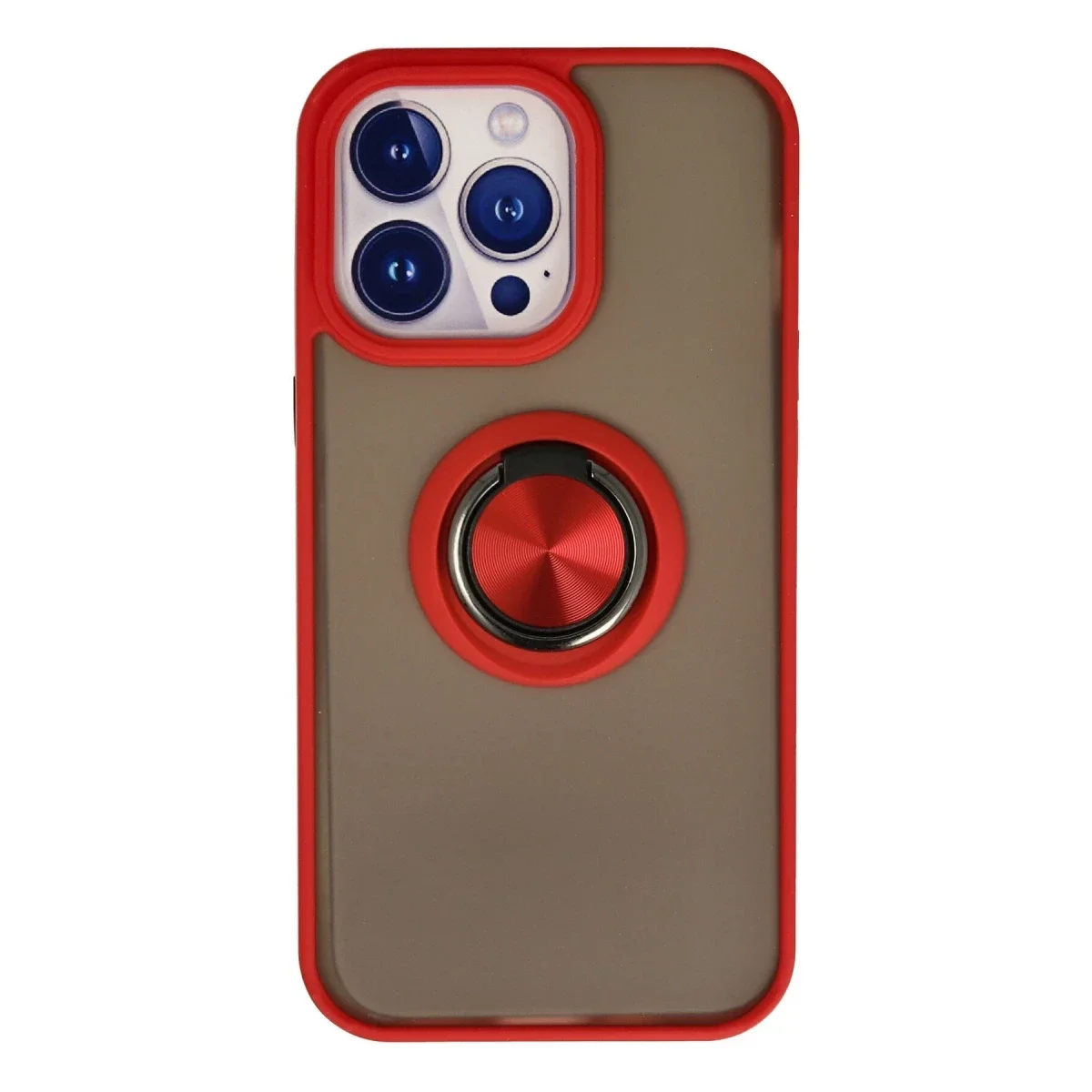 Apple iPhone 15 Pro Kılıf Montreal Yüzüklü Silikon Kapak - Kırmızı