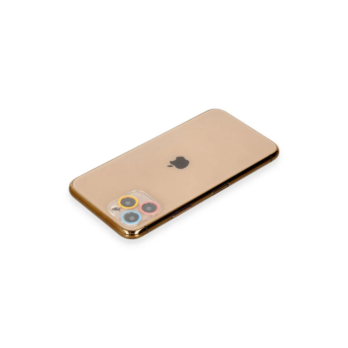 Apple İphone 11 Pro Max Renkli Kamera Lens Koruma Cam - Pembe-mavi görsel 2