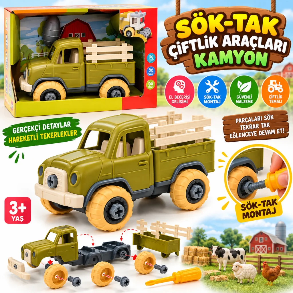 LC-31284 Sök-tak Çiftlik Araçları Kamyon Oyuncak