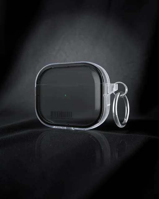 Apple Airpods Pro 2 (2.nesil) Shiny Şeffaf Kılıf - Siyah