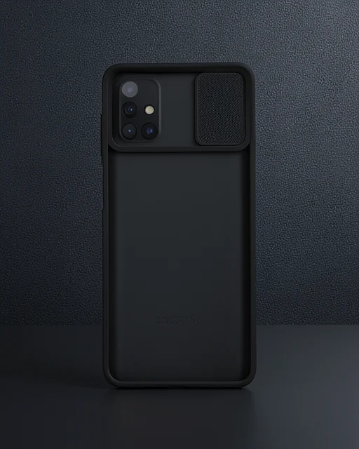 Samsung Galaxy M51 Kılıf Palm Buzlu Kamera Sürgülü Silikon - Siyah