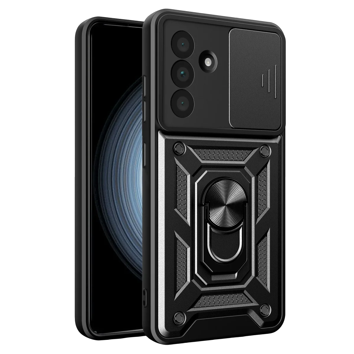 Samsung Galaxy A27 5G Pars Lens Yüzüklü Silikon - Siyah