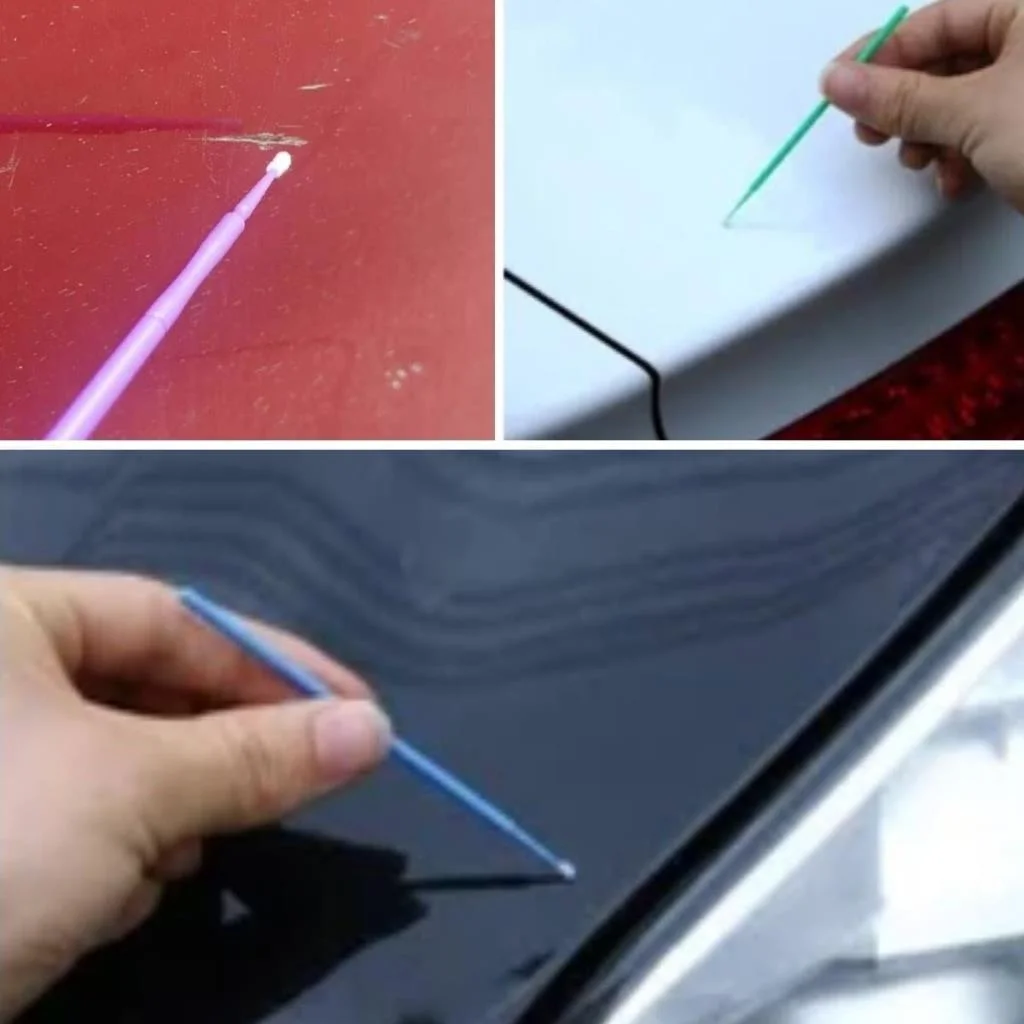 100’lü Mini Tek Kullanımlık Araba Rötüş Fırçası –İnce Uçlu Yumuşak Kıllı Boya Uygulayıcı, Otomotiv Detaylandırma görsel 3