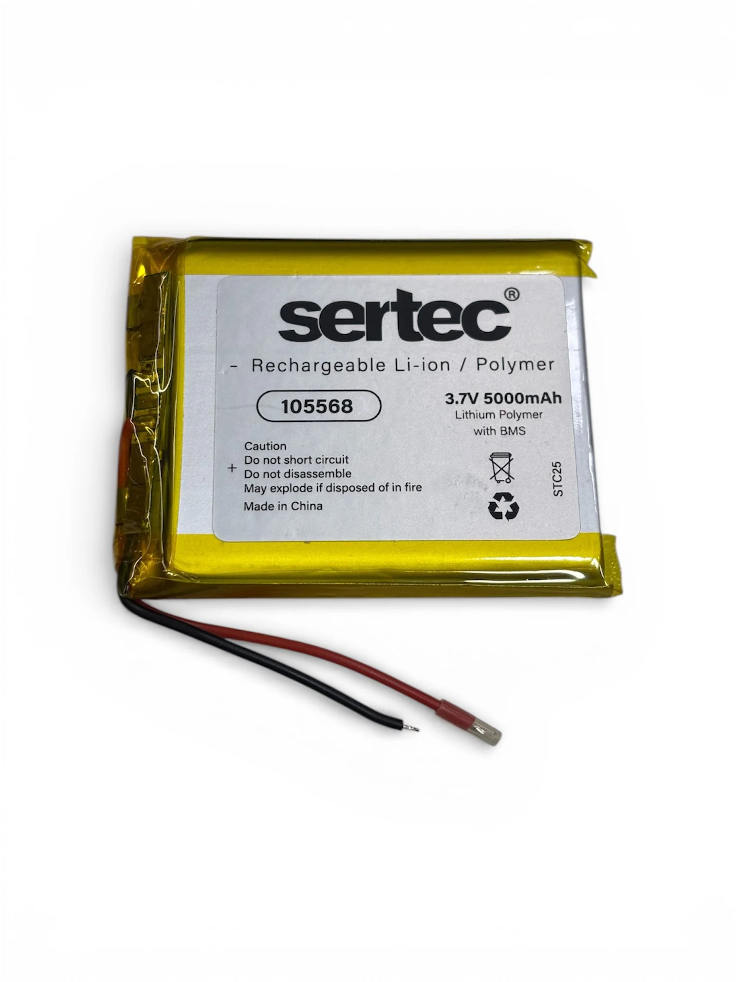 105568 3.7V 5000 mAh Li-Polymer Pil (Devreli/1.5A)