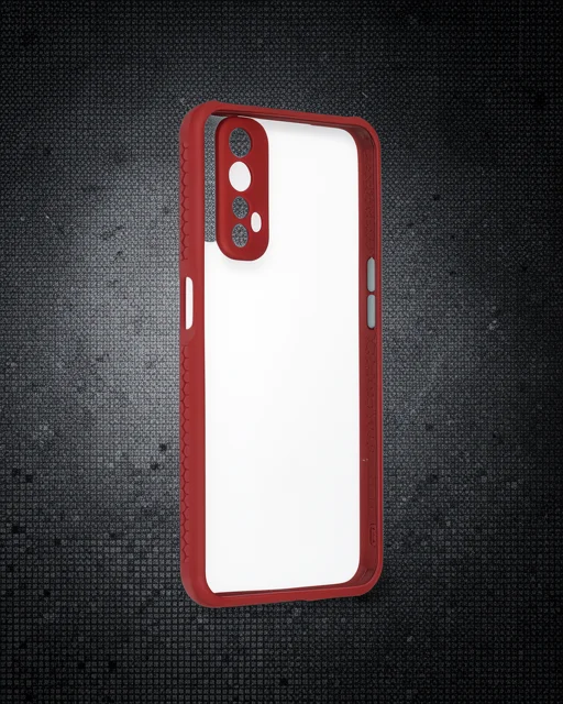 Realme 7 Kılıf Miami Şeffaf Silikon - Fuşya