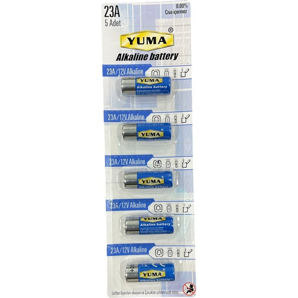 23A MN23 V23A V23GA 12 Volt Alkalin Pil 5’li Paket