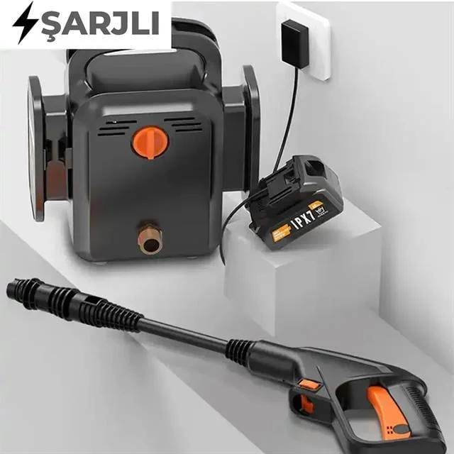 PM-24688 Pratik Yüksek Basınçlı Araç Yıkama Makinesi 13 Litre 80 Bar 30.000mah 350 Watt görsel 2