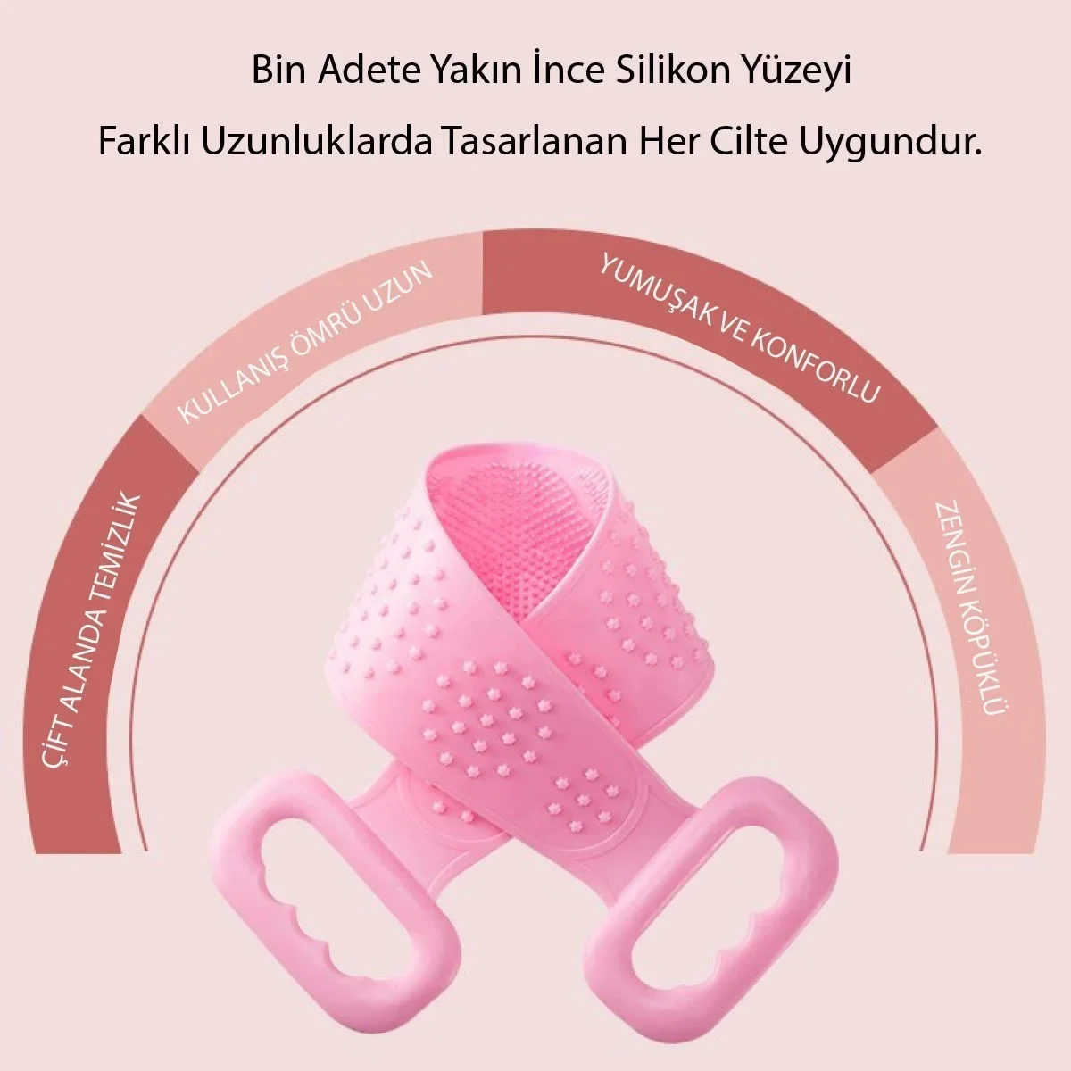 Çift Taraflı Banyo Hamam Lifi Silikon Masajlı Yumuşak Duş Lifi Uzun Ömürlü Hazır Banyo Keses görsel 5