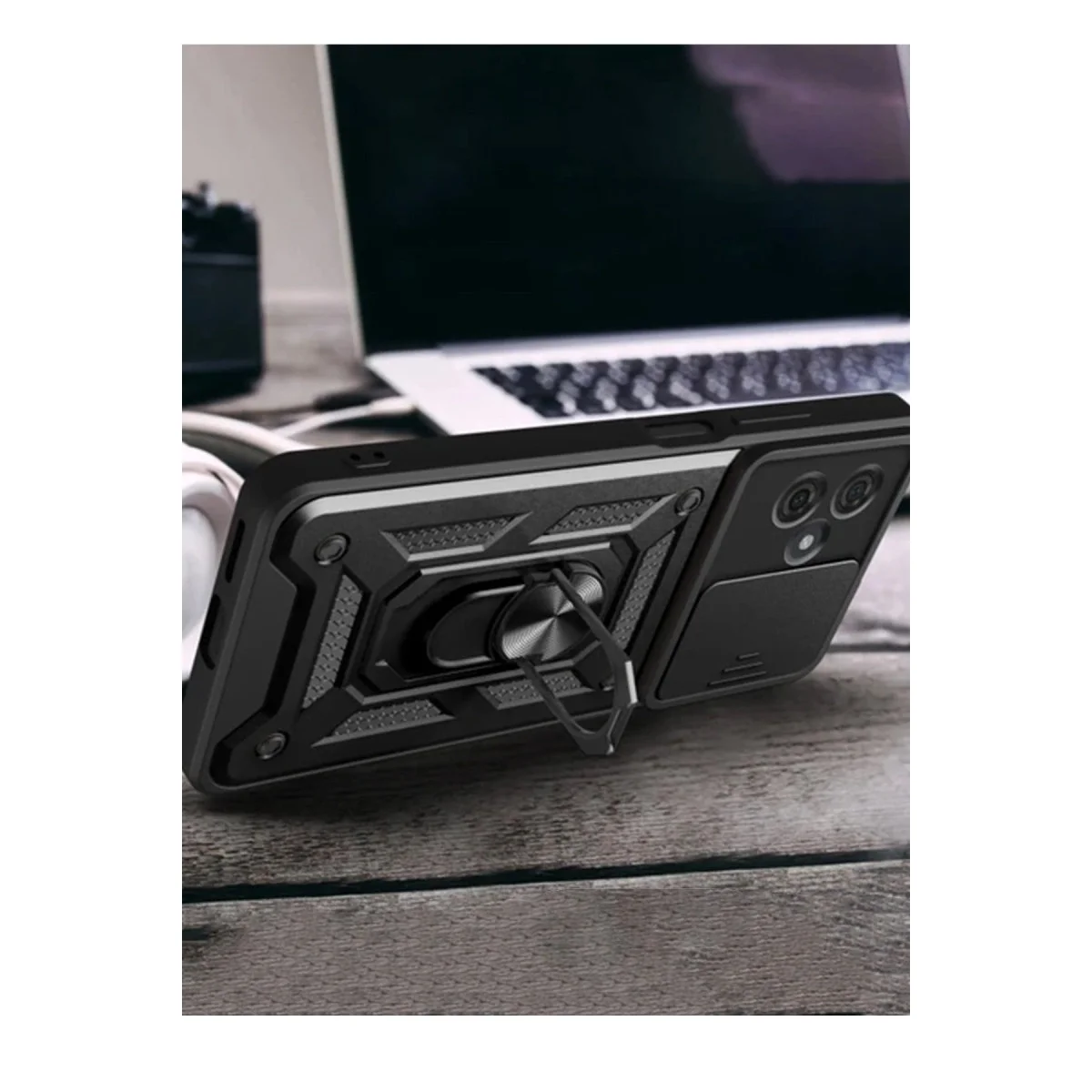 Xiao Red Note 13 Pro Plus Kılıf Pars Lens Yüzüklü Silikon - Kırmızı görsel 2
