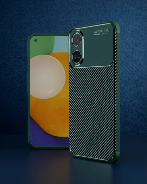 Oppo A38 Kılıf Auto Focus Karbon Kapak - Koyu Yeşil