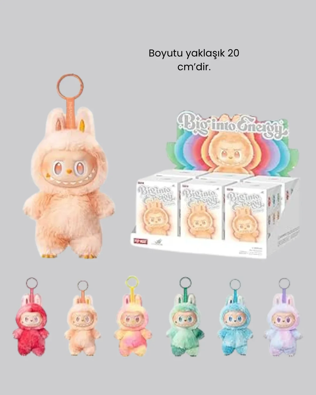 Dekoratif Yumuşak Labubu Peluş Figür – Koleksiyonluk ve Çocuklara Uygun Hediye 20 cm görsel 2