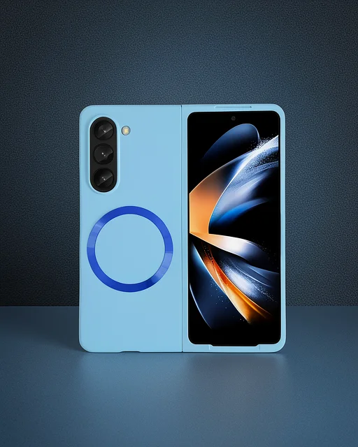 Samsung Galaxy Z Fold 5 Kılıf Mata Fold Kapak - Sierra Blue