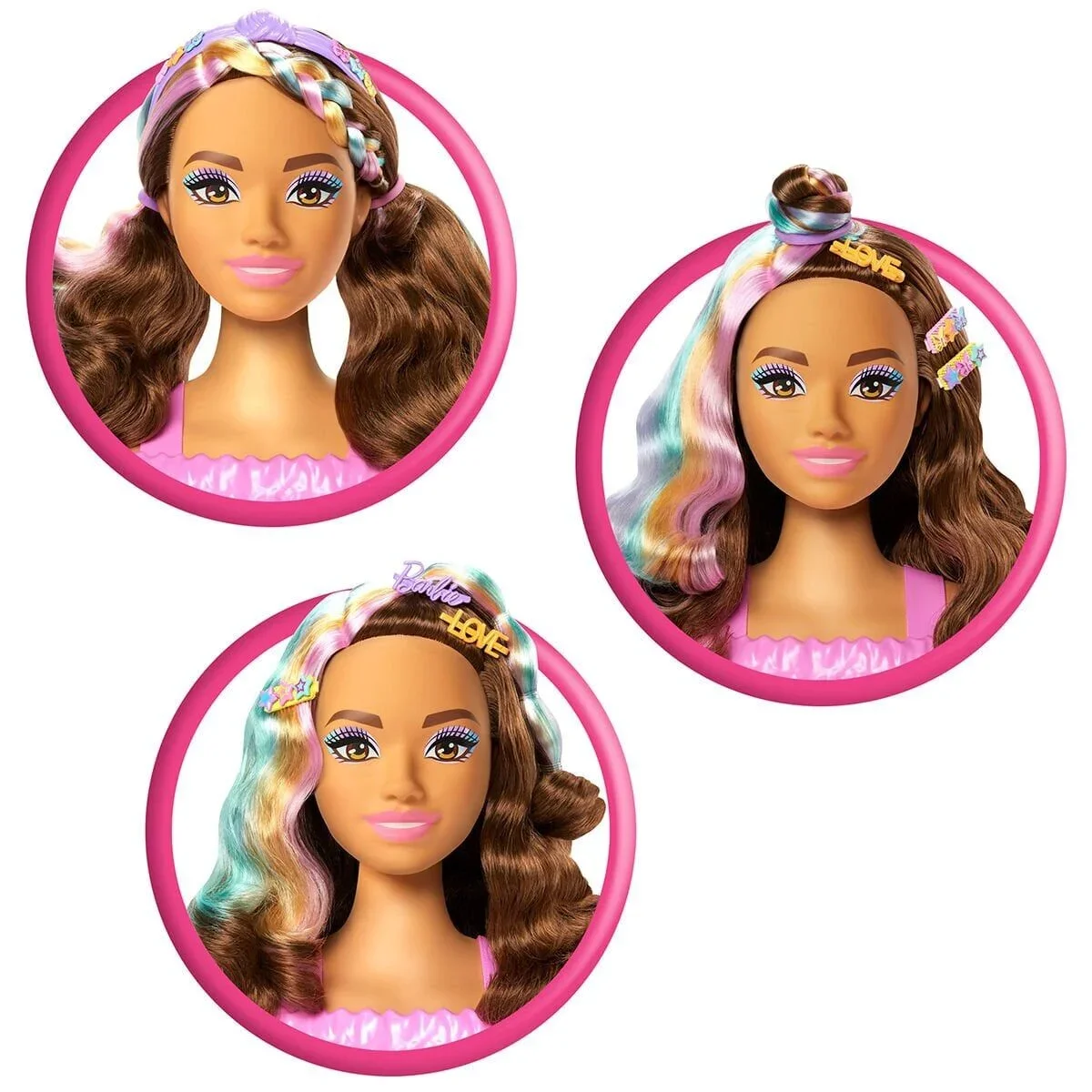 JFG82 Barbie Saç Tasarımı Büstü - Kahverengi Saçlı görsel 3