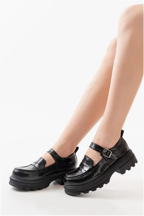 Kadın Rugan Loafer Ayakkabı Ayakkabı Tabanlı Yüksek Esnek Casual görsel 2