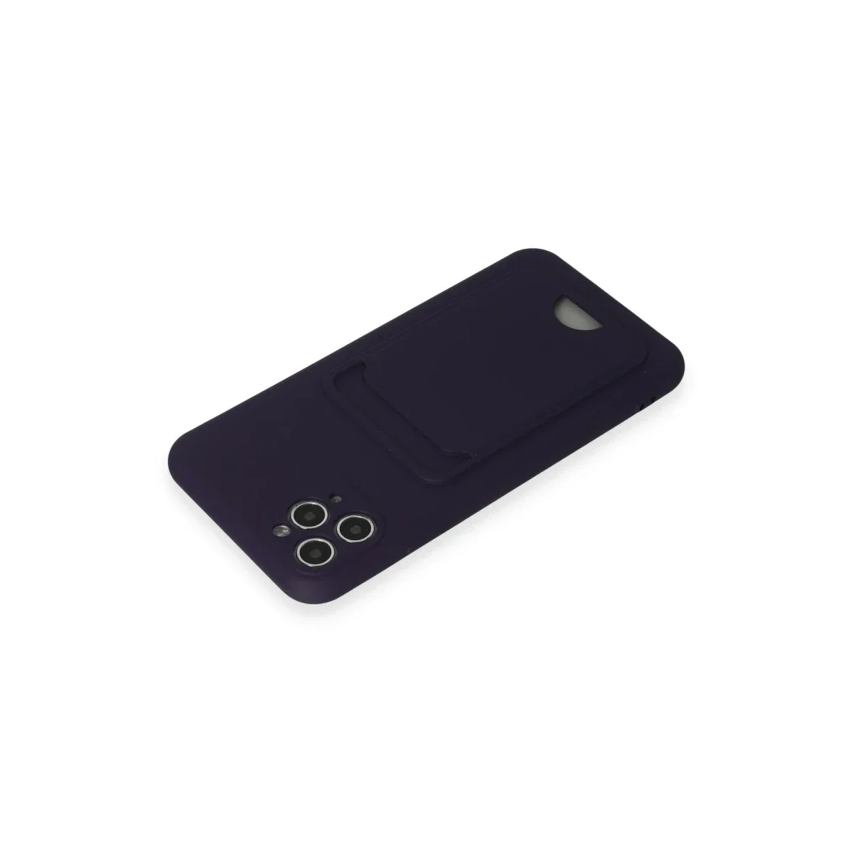 Apple iPhone 11 Pro Max Kılıf Kelvin Kartvizitli Silikon - Derin Mor görsel 3