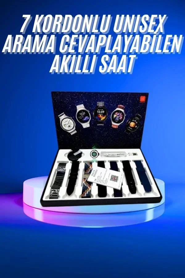 Akıllı Saat Çoklu Kordon Seçenekli Dokunmatik Ekran Nabız Sensörlü görsel 2