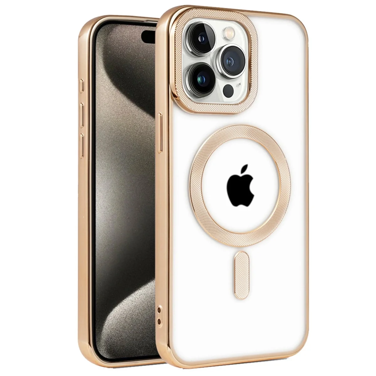 Apple İphone 14 Pro Kılıf Kronos Magsafe Kapak - Gold
