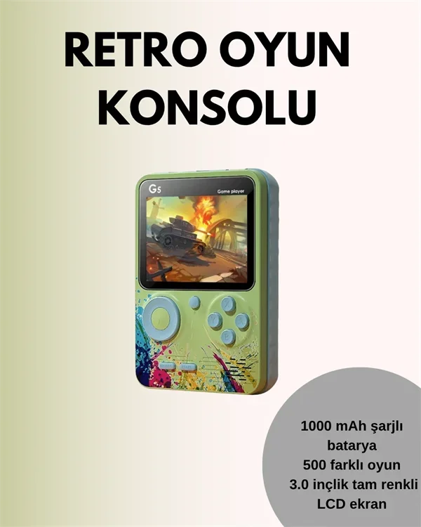 TV Bağlantılı 500 Oyunlu ni Gameboy Konsol görsel 2