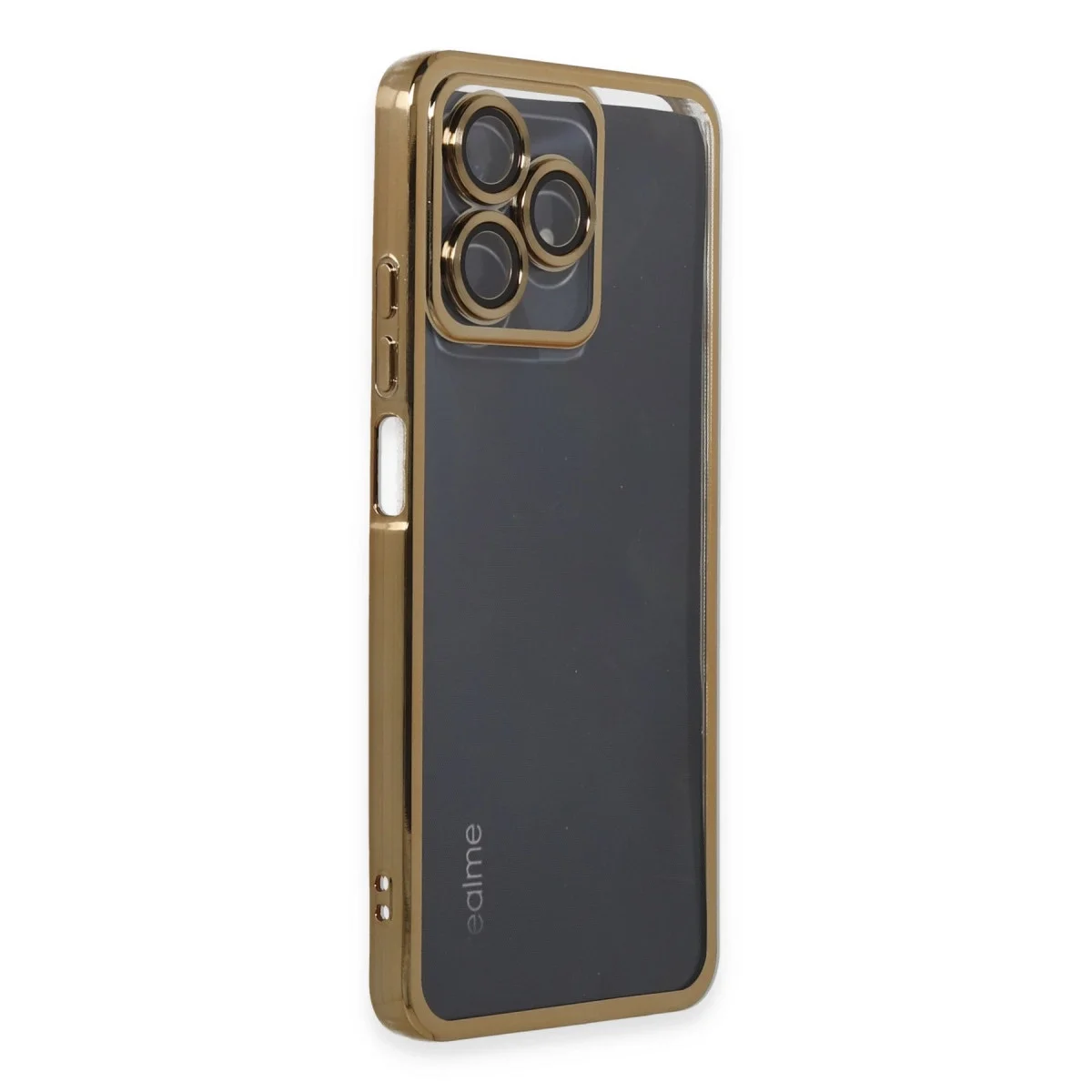 Realme C53 Kılıf Razer Lensli Silikon - Gold görsel 2