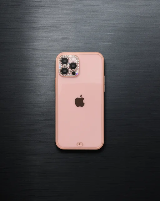 Apple İphone 12 Pro Kılıf Liva Taşlı Silikon - Pembe