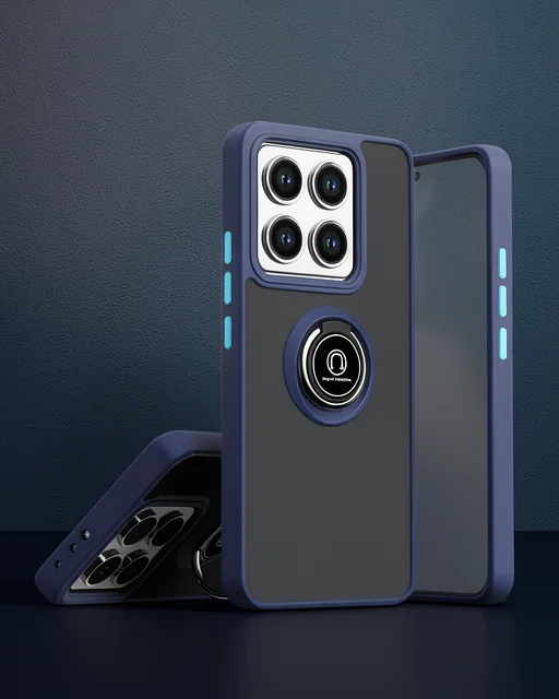 Xiaomi Mi 14t Pro Kılıf Montreal Yüzüklü Silikon Kapak - Lacivert