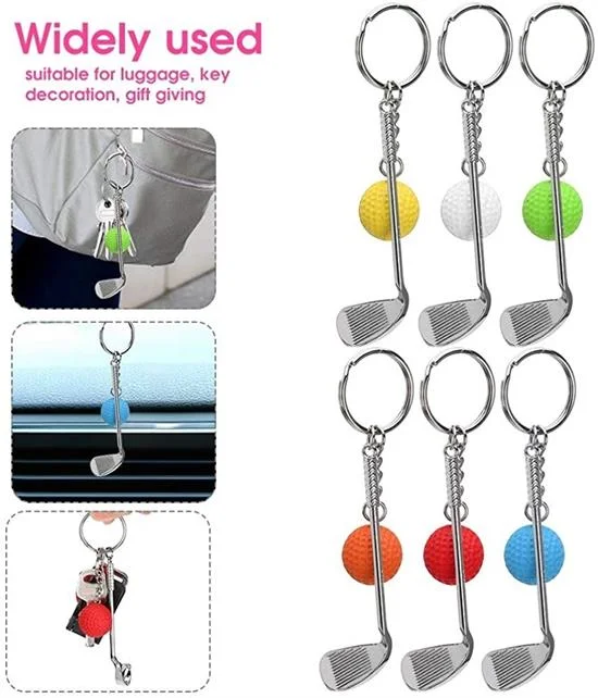 Gerçekçi Golf Tasarımlı Şık Anahtarlık Kolye Çanta Süsü Golf Keychain görsel 2