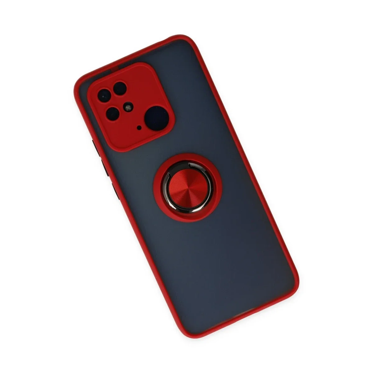 Xiaomi Redmi 10C Kılıf Montreal Yüzüklü Silikon Kapak - Kırmızı görsel 2