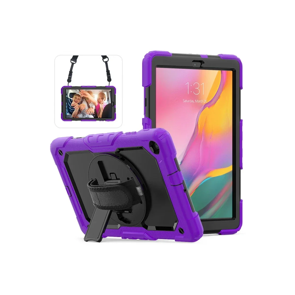 Samsung Galaxy T510 Tab A 10.1 Kılıf Pars Tablet Kapak - Mor