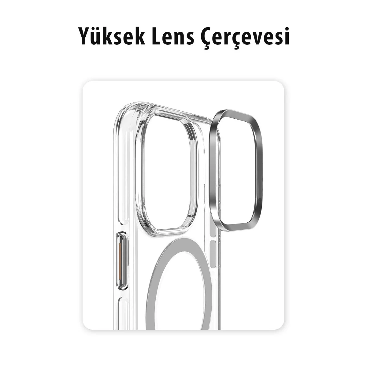 Joko Apple İphone 15 Pro Max Kılıf Crystal Magsafe Kapak - Şeffaf görsel 4
