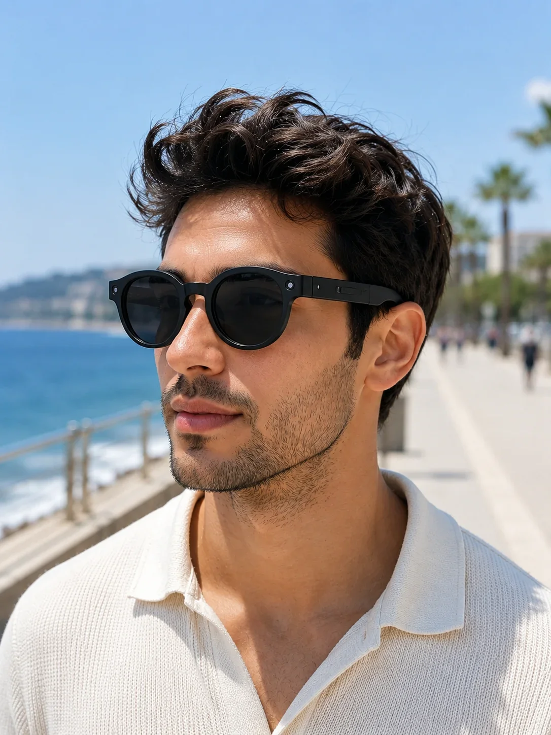 Siyah Kameralı Akıllı Gözlük AI Görüntü Tanıma Bluetooth Müzik Telefon Görüşme Dokunmatik Kontrollü görsel 3