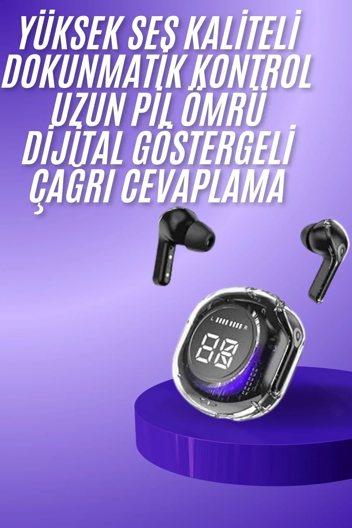 Yeni Nesil Bluetooth Kulaklık Dijital Göstergeli Dokunmatik 5.3 Kablosuz görsel 2