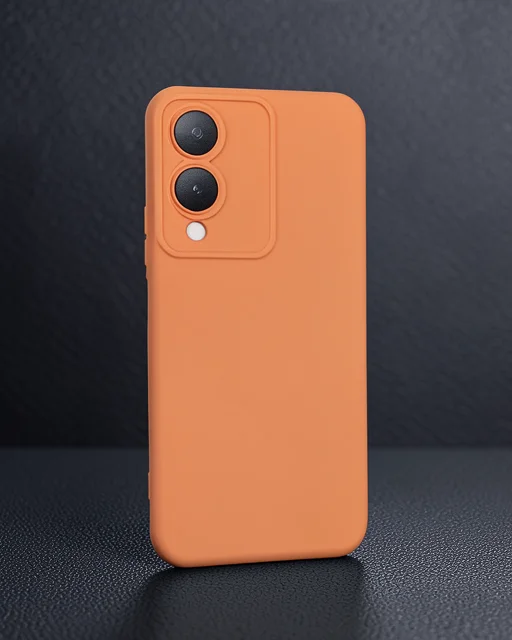 Vivo Y17s Kılıf Nano İçi Kadife Silikon - Turuncu