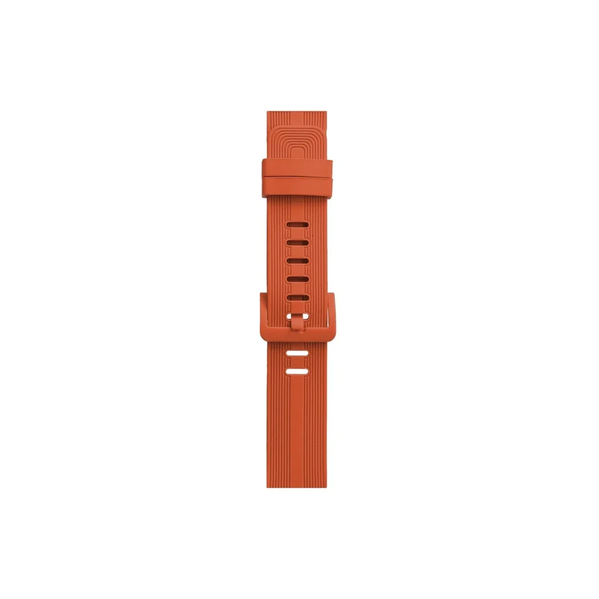 Apple Watch 42mm KR408 Çizgili Silikon Kordon - Turuncu görsel 3