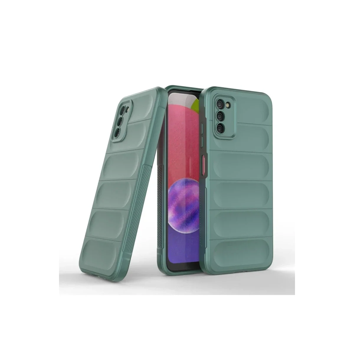 Samsung Galaxy A03S Kılıf Optimum Silikon - Koyu Yeşil görsel 2