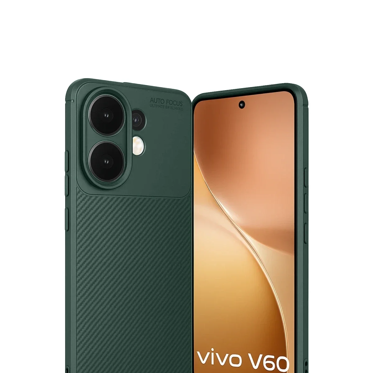 Vivo V60 5G Auto Focus Karbon Kapak - Koyu Yeşil görsel 2