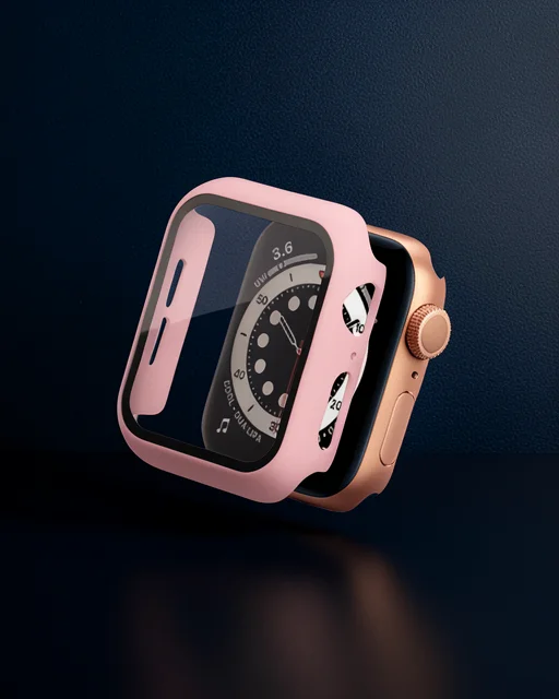 Apple Watch 40mm Camlı Kasa Ekran Koruyucu - Rose Gold