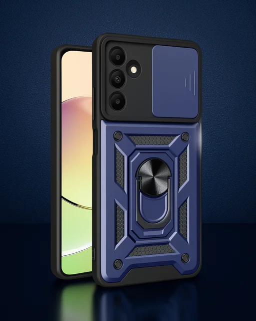Samsung Galaxy M15 Kılıf Pars Lens Yüzüklü Silikon - Lacivert