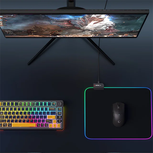 Rampage MP-21 Pulsar M Rgb Ledli 252X328X3 Mm Siyah Oyuncu Mouse Pad görsel 3