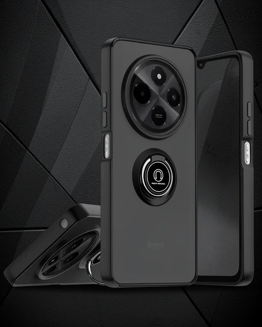 Realme C75 4g Kılıf Montreal Yüzüklü Silikon Kapak - Siyah