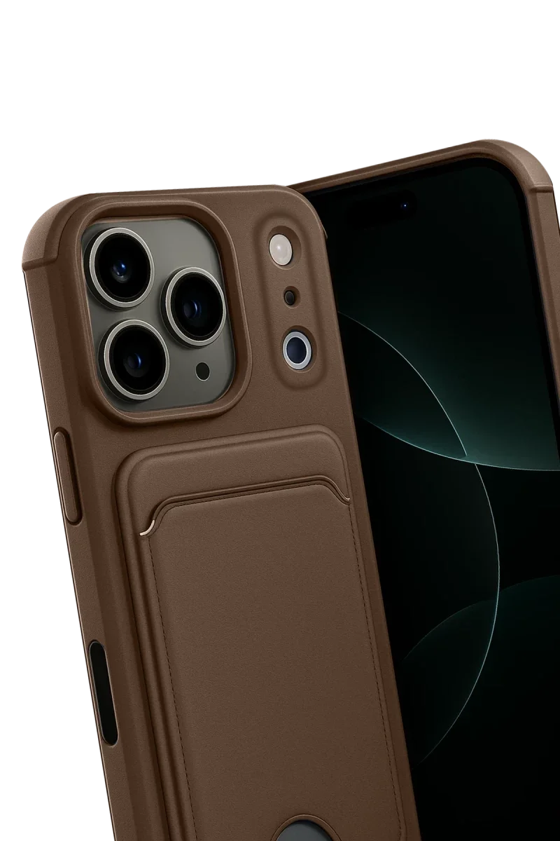 Apple iPhone 17 Pro Kelvin Kartvizitli Silikon - Kahverengi görsel 3