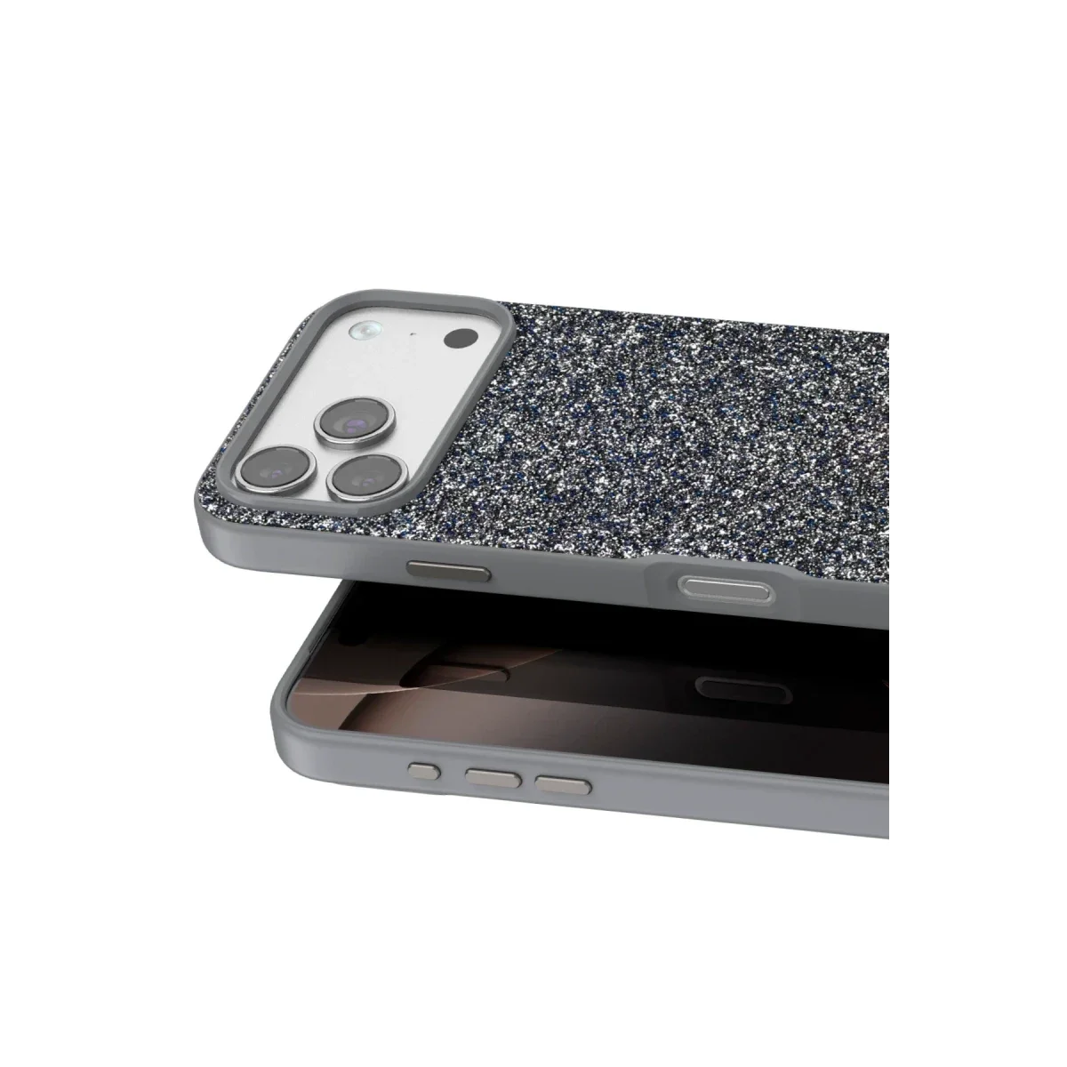 Onegif Apple iPhone 17 Pro Max Bright Simli Kapak - Gümüş görsel 2